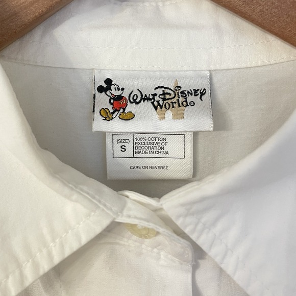 Vtg 90s Walt Disney World Mickey Mouse Suspender Shirt Embroidered Trompe L'oeil - Picture 3 of 16